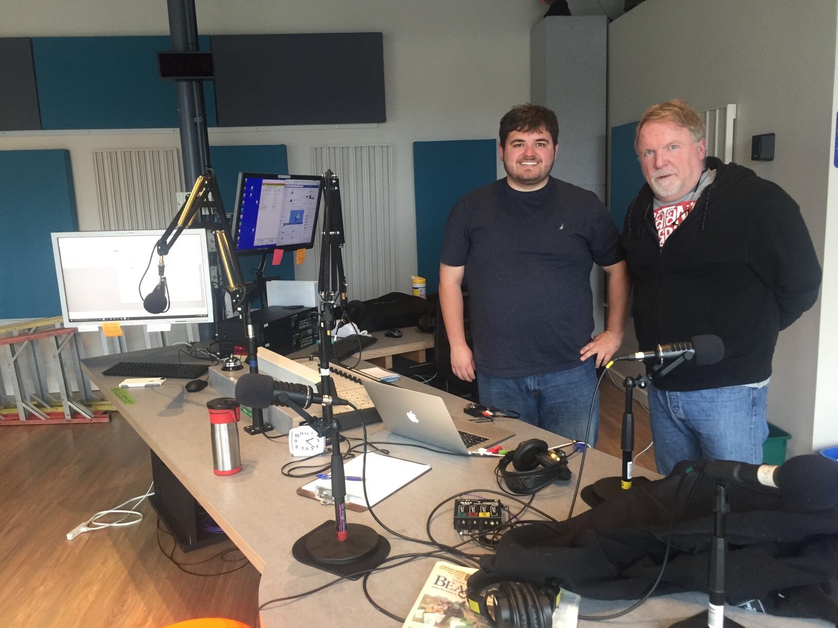 Drew and Doug at the Jean Bosch Broadcast Studio