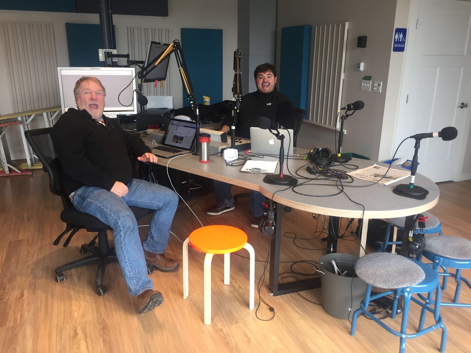 Drew and Doug at the Jean Bosch Broadcast Studio